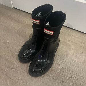 Hunter Glossy Black Rain Boots